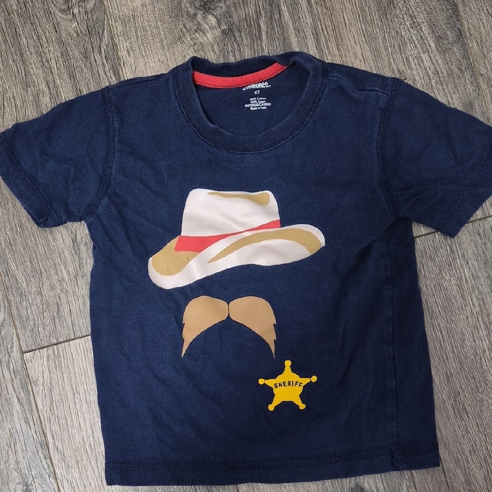 Gymboree Blue Tee with Sheriff Hat and Badge Graphic